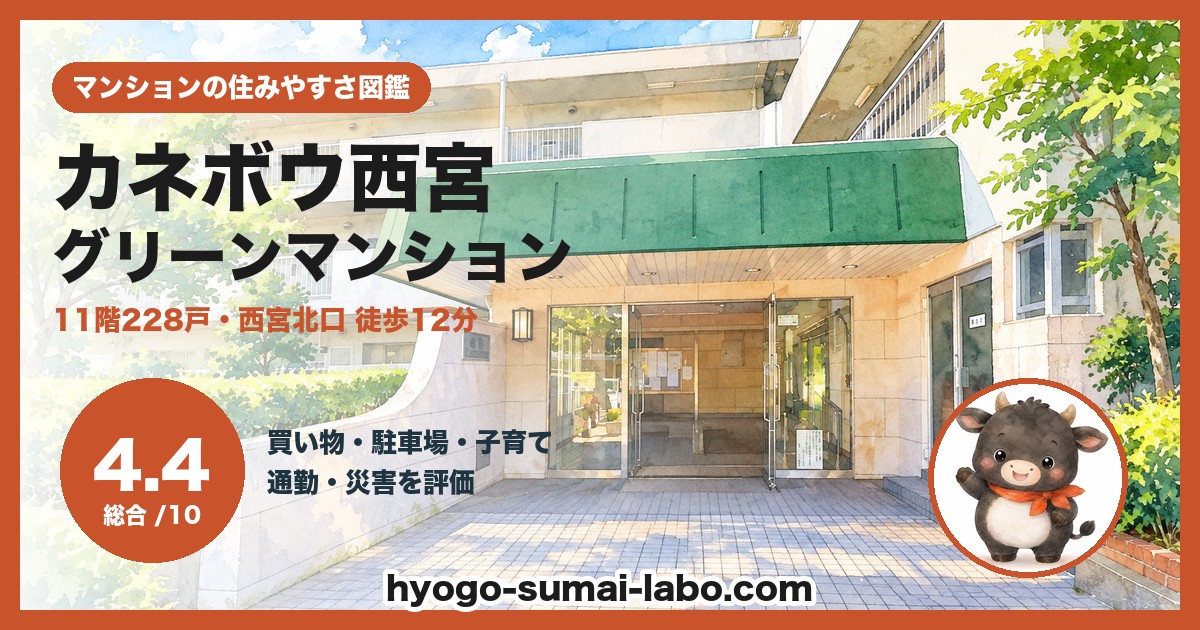 カネボウ西宮グリーンマンションの住みやすさ(総合4.8)