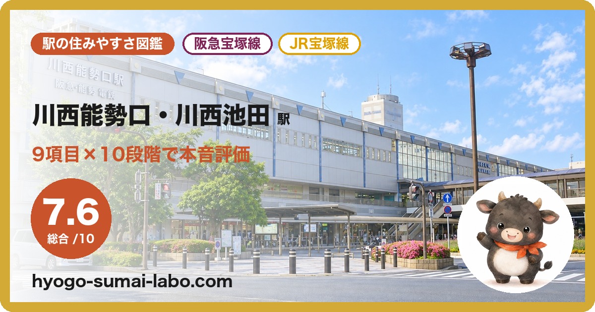 川西能勢口駅前の写真