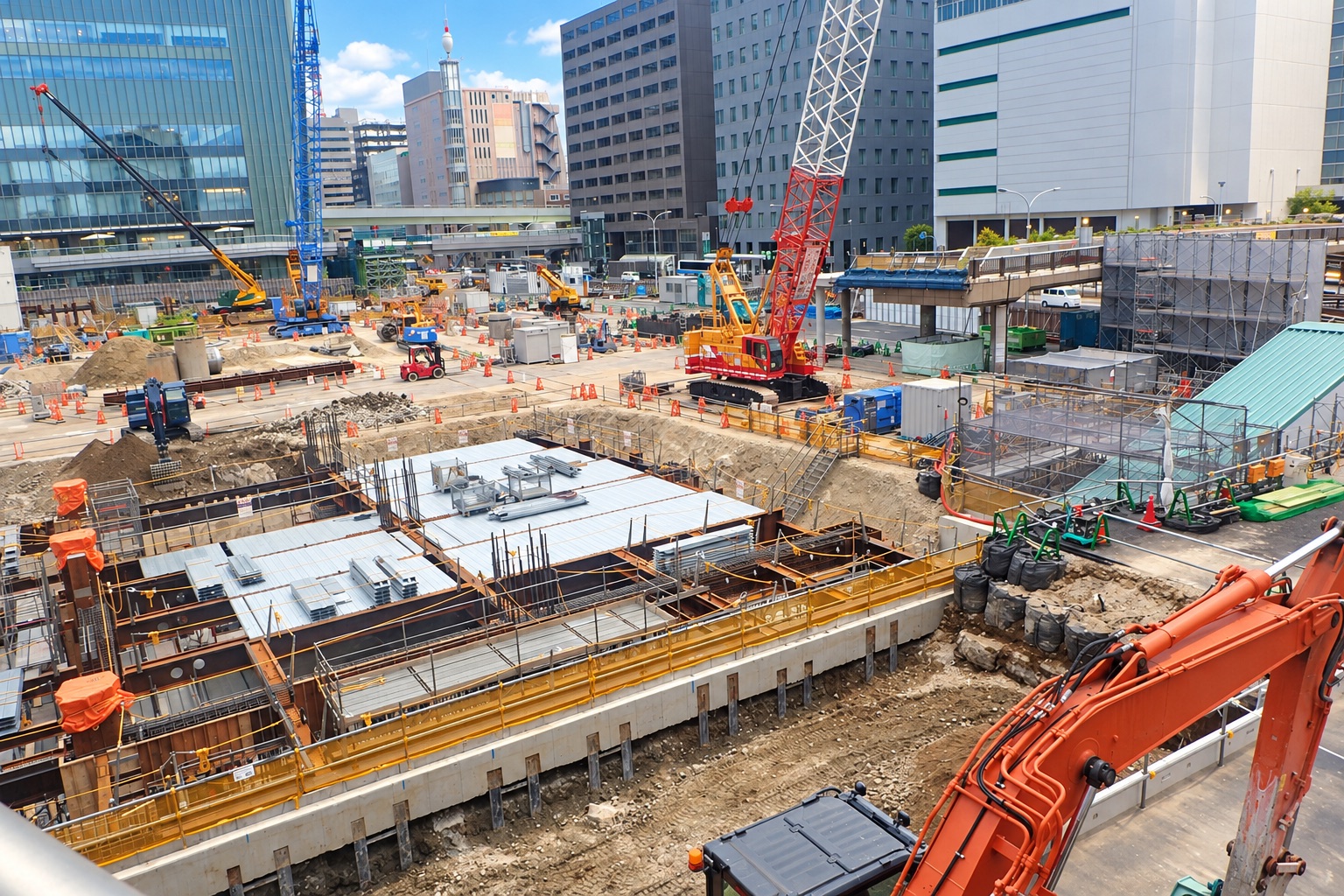 JR三ノ宮新駅ビルの工事現場のイメージ
